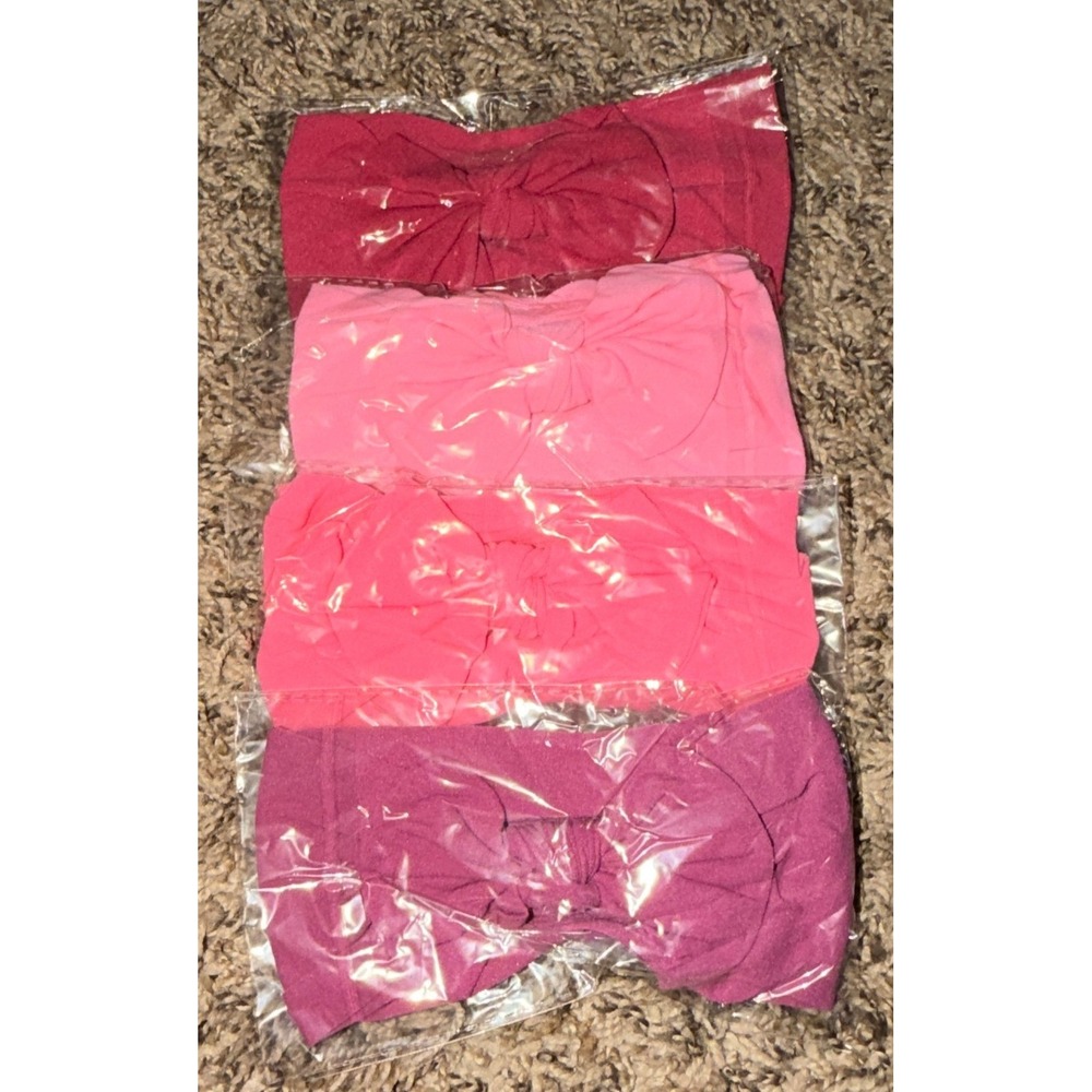 Unbranded-Four Baby-Toddler Girl Headbands-Pink (NWT)